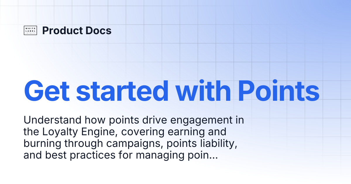 Get started with Points | Product Docs