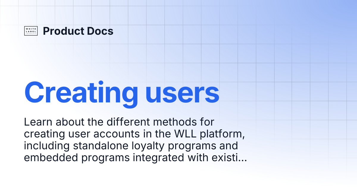 Creating users | Product Docs