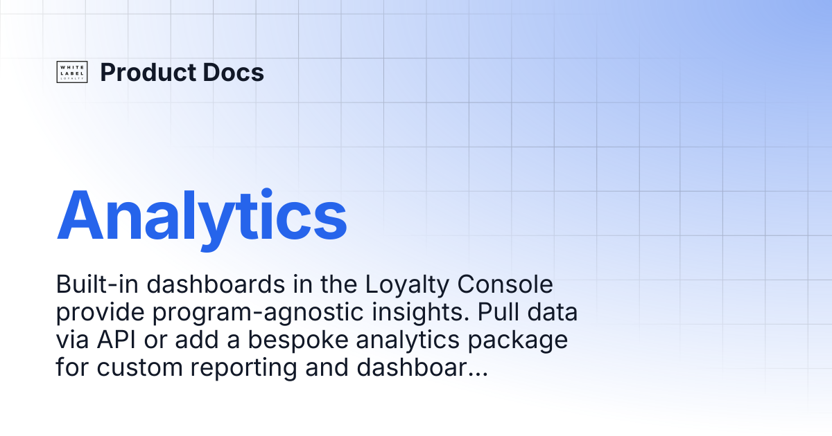 Analytics | Product Docs